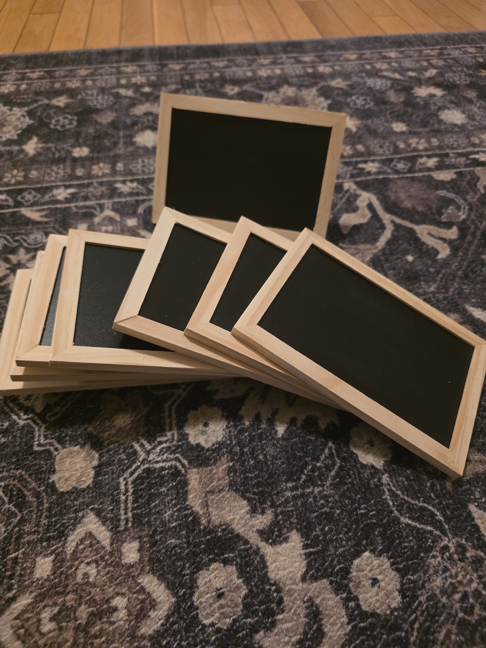 Wood Frame Mini Chalkboard Set - Black Surface, Natural Wood
